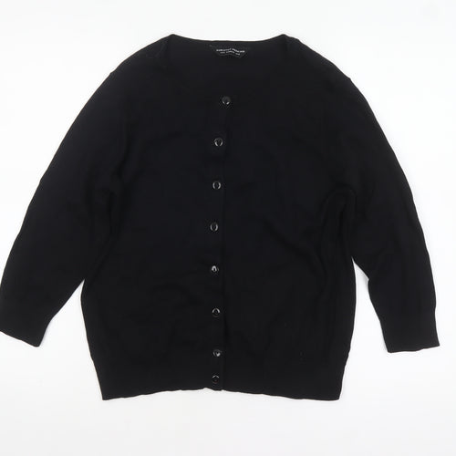 Dorothy Perkins Women’s Black Cotton Knit Cardigan UK 16 Long Sleeve