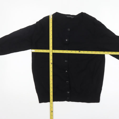 Dorothy Perkins Women’s Black Cotton Knit Cardigan UK 16 Long Sleeve