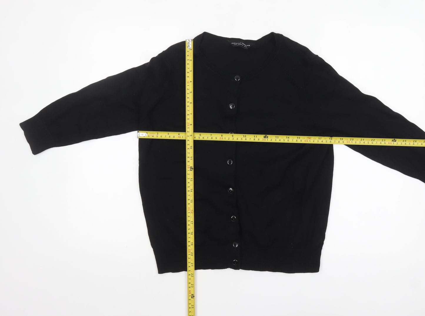 Dorothy Perkins Women’s Black Cotton Knit Cardigan UK 16 Long Sleeve