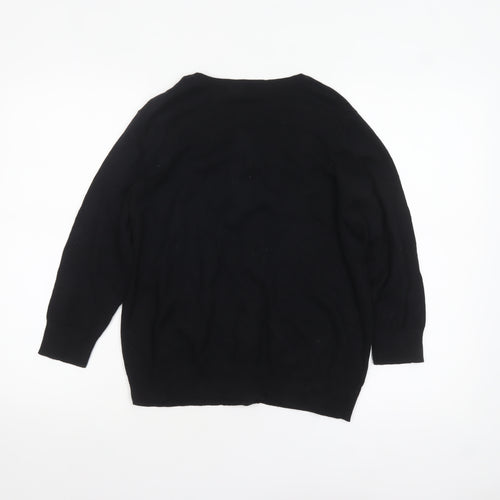 Dorothy Perkins Women’s Black Cotton Knit Cardigan UK 16 Long Sleeve