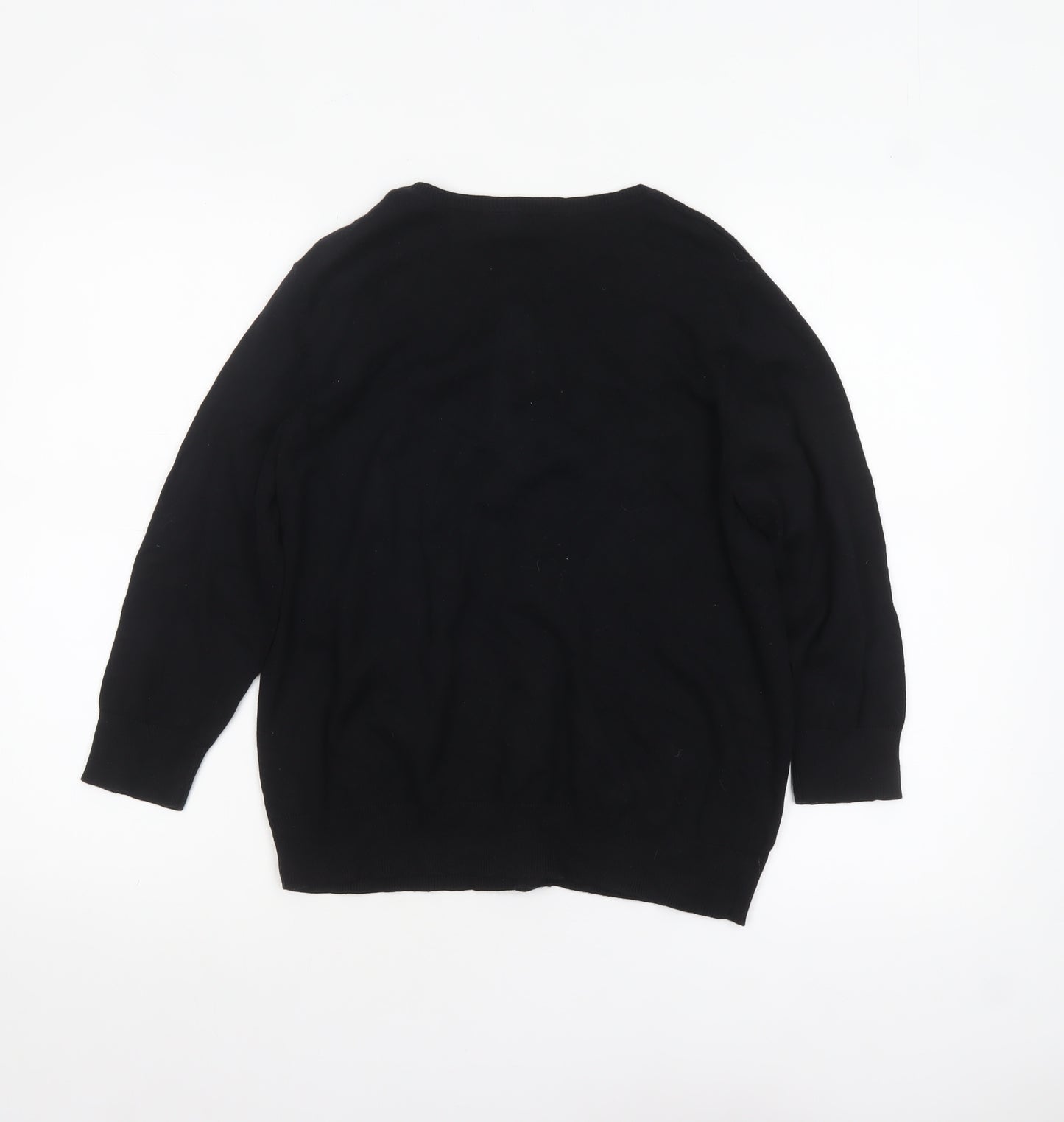 Dorothy Perkins Women’s Black Cotton Knit Cardigan UK 16 Long Sleeve