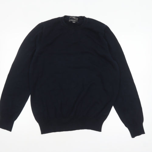 Marks and Spencer Mens Blue Pure Cotton Crew Neck Jumper L