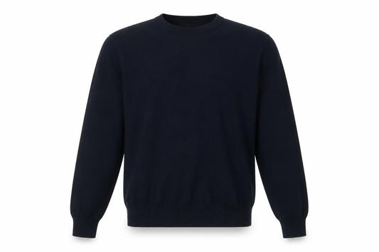 Front view of Marks & Spencer men’s blue pure cotton crew neck jumper l