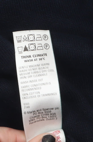 Marks and Spencer Mens Blue Pure Cotton Crew Neck Jumper L