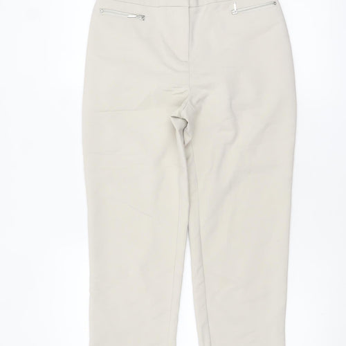 Marks and Spencer Women Beige Size 8 Cropped Trousers