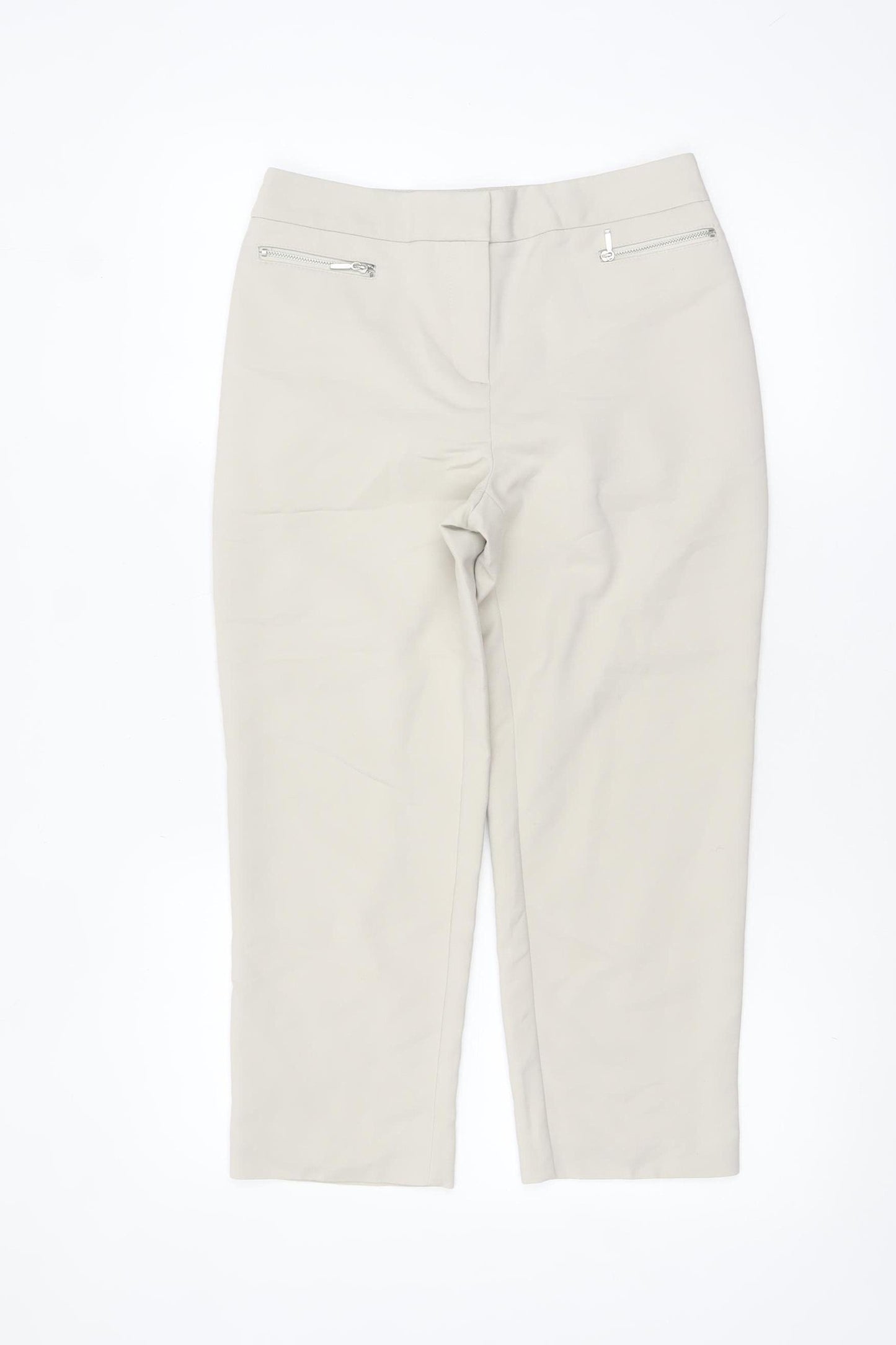 Marks and Spencer Women Beige Size 8 Cropped Trousers