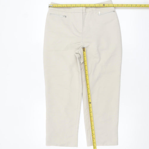Marks and Spencer Women Beige Size 8 Cropped Trousers