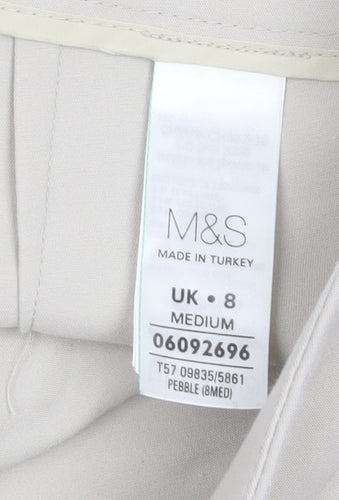 Marks and Spencer Women Beige Size 8 Cropped Trousers