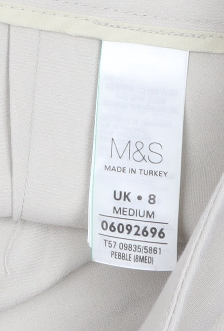 Marks and Spencer Women Beige Size 8 Cropped Trousers