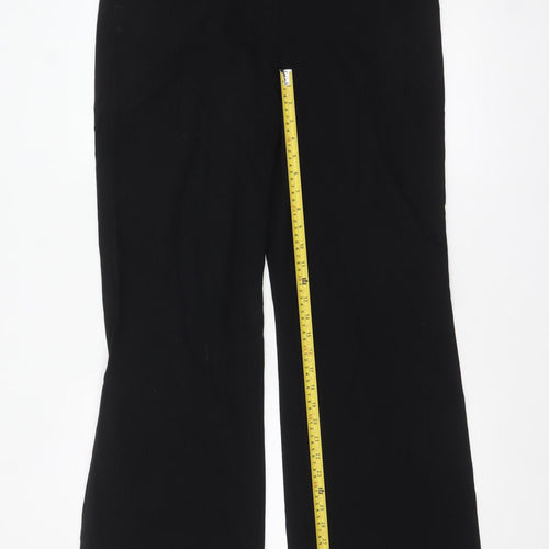 Marks and Spencer Women Black Size 14 Tall Straight Leg Trousers