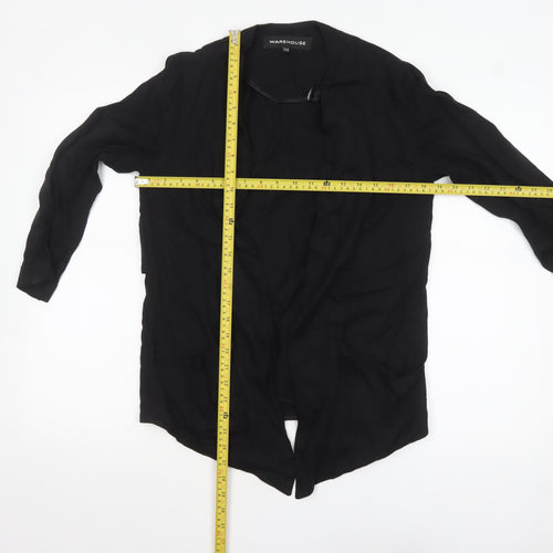 Warehouse Women’s Black Size 8 Blazer Jacket Lightweight Open Front