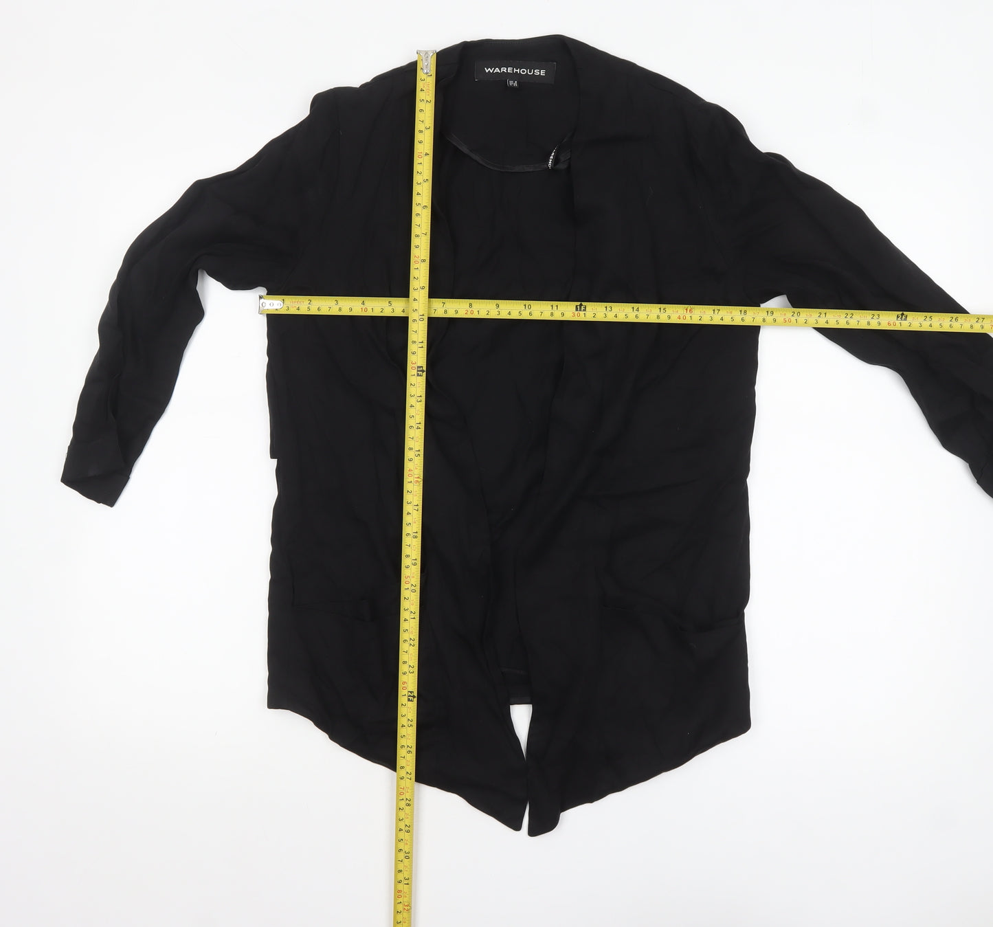 Warehouse Women’s Black Size 8 Blazer Jacket Lightweight Open Front