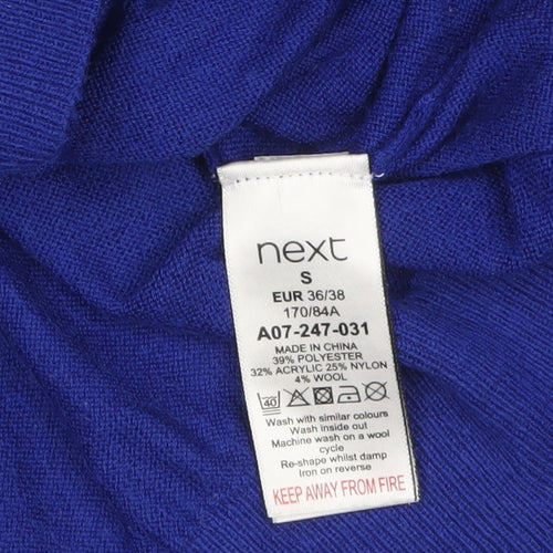 Next Women’s Blue Crew Neck Button Shoulder Jumper Size S