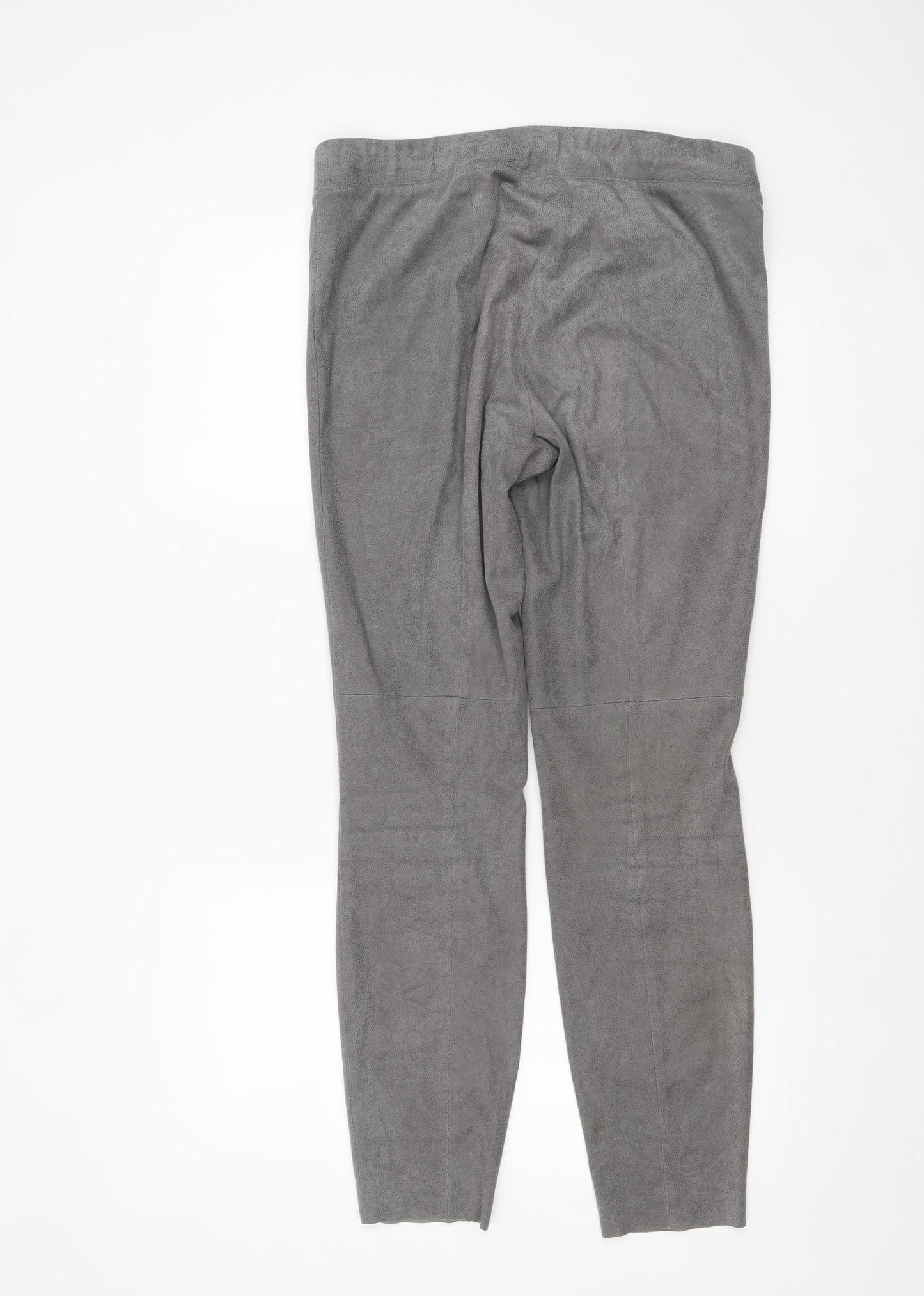Cambio Women's Grey Suede Look Stretch Leggings Size 12