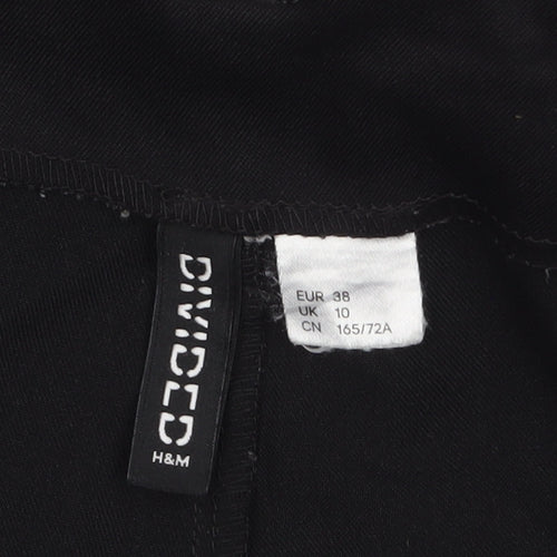 H&M Divided Women’s Black High-Rise Slim Tapered Trousers Size 10