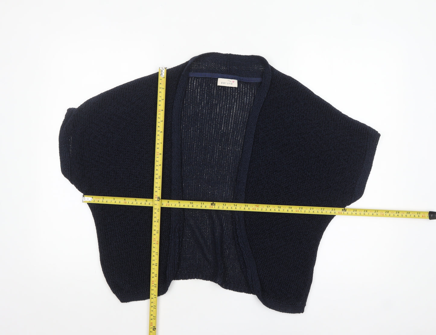 Marks and Spencer Women Blue Open-Knit Shrug Cardigan Size 20