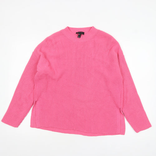 New Look Women’s Pink Knit Mock Neck Long Sleeve Pullover Jumper S