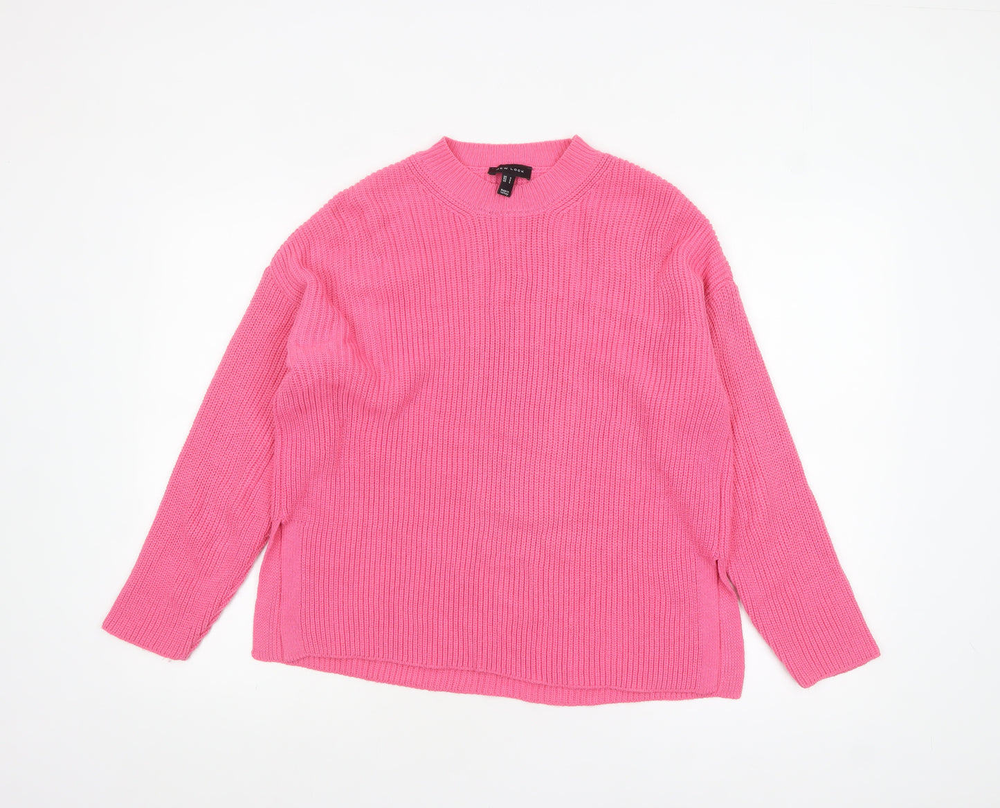 New Look Women’s Pink Knit Mock Neck Long Sleeve Pullover Jumper S