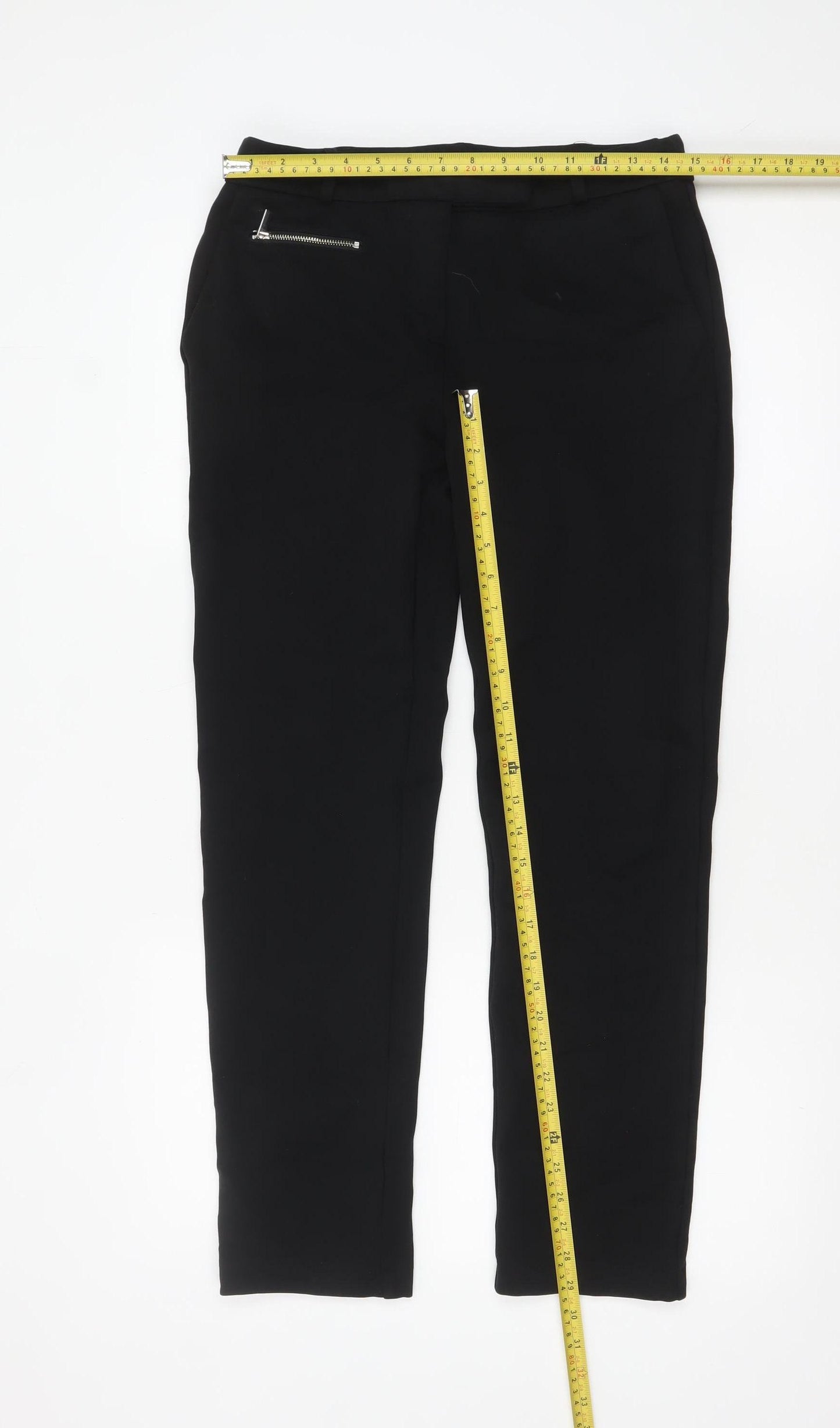 Nutmeg Women Black Slim Fit Stretch Trousers Size 10