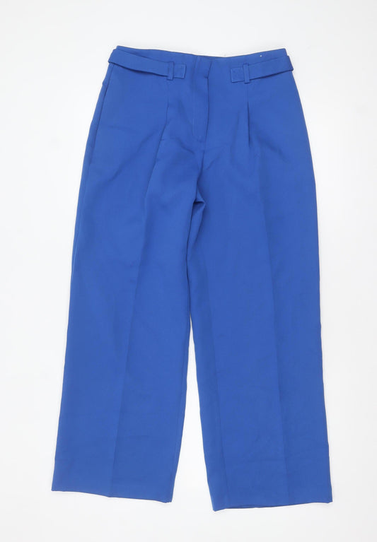Tu Women Blue 10S Pleated Straight Leg Trousers