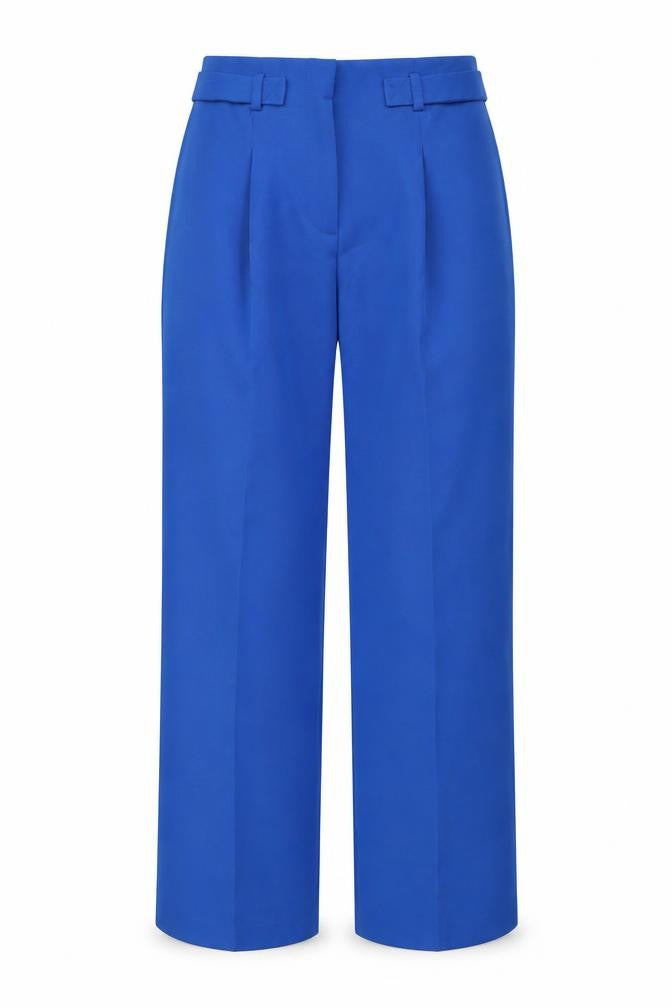 Tu Women Blue 10S Pleated Straight Leg Trousers
