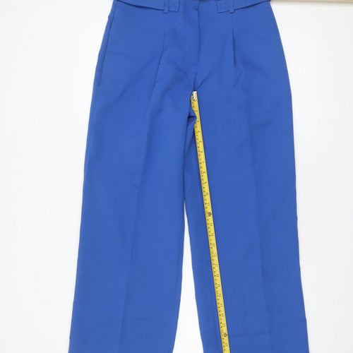 Tu Women Blue 10S Pleated Straight Leg Trousers
