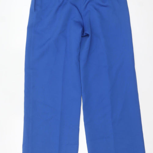 Tu Women Blue 10S Pleated Straight Leg Trousers