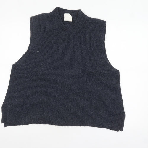 Thought Women's Grey Sleeveless Mock Neck Knit Vest Size 14