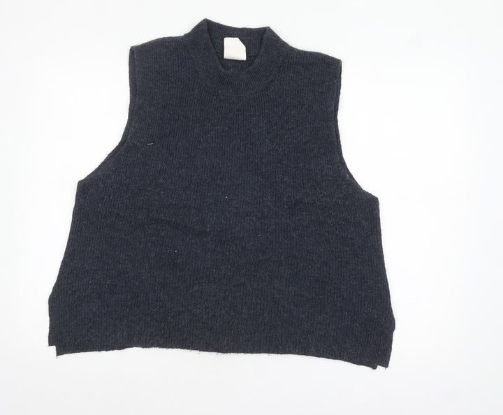 Thought Women's Grey Sleeveless Mock Neck Knit Vest Size 14