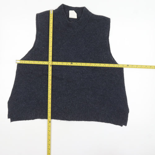 Thought Women's Grey Sleeveless Mock Neck Knit Vest Size 14