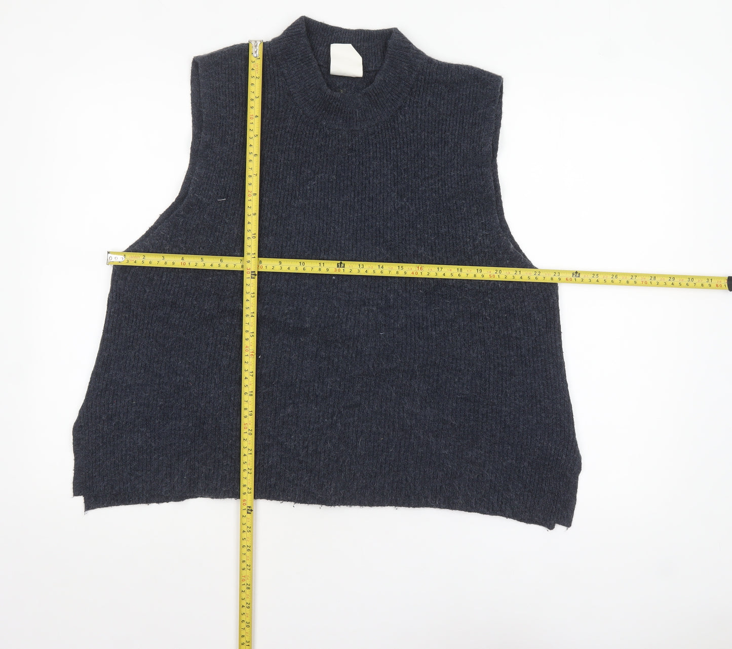 Thought Women's Grey Sleeveless Mock Neck Knit Vest Size 14