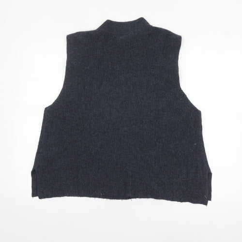 Thought Women's Grey Sleeveless Mock Neck Knit Vest Size 14