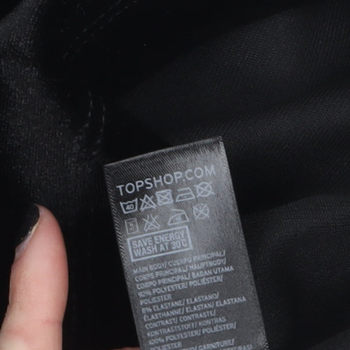 Topshop Women's Black Velvet One Shoulder Bodycon Dress UK 6