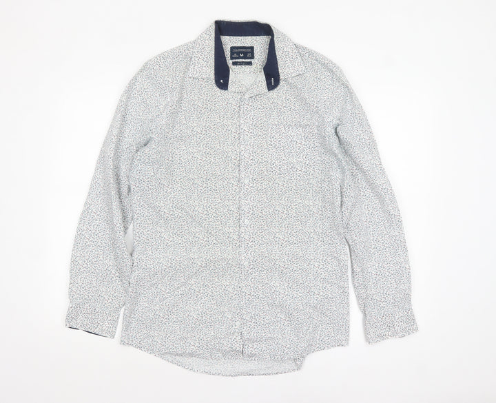 Tailoring by F&F Men's Blue Floral Slim Fit Long Sleeve Button-Up Shirt M