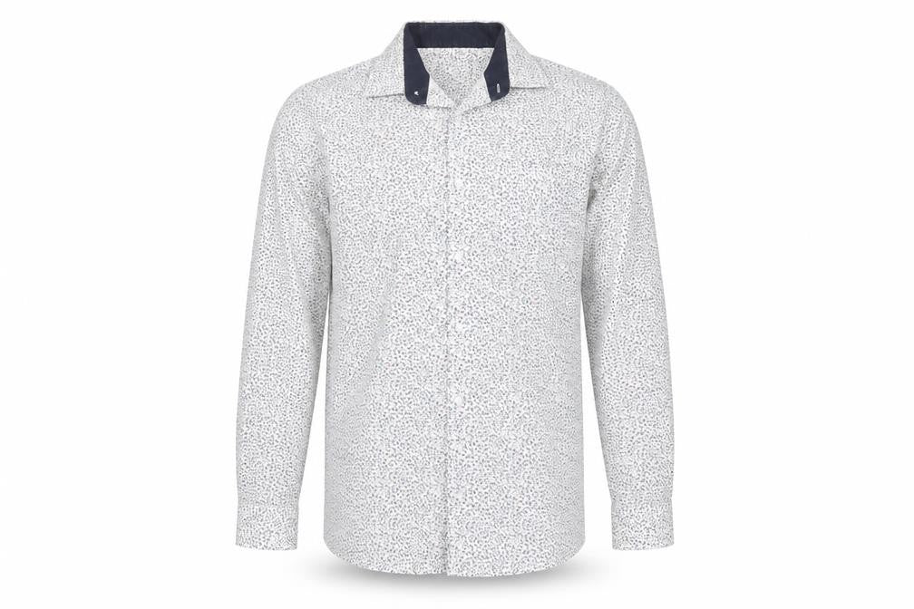 Tailoring by F&F Men's Blue Floral Slim Fit Long Sleeve Button-Up Shirt M
