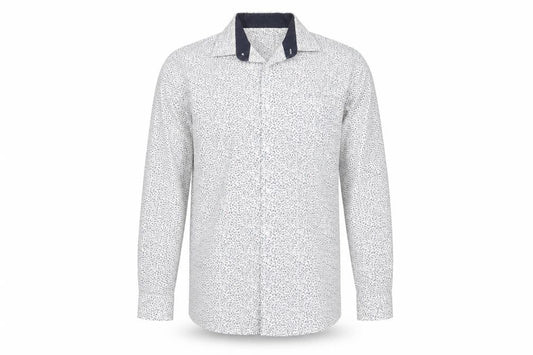 Front view of Tailoring by F&F Men's Blue Floral Slim Fit Long Sleeve Button-Up Shirt M