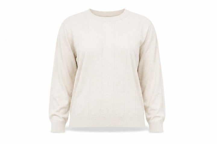 Mango Womens Beige Crew Neck Long Sleeve Cable-Knit Jumper Size 12