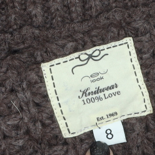 New Look Women Brown Acrylic Knit Jumper Dress Size 8