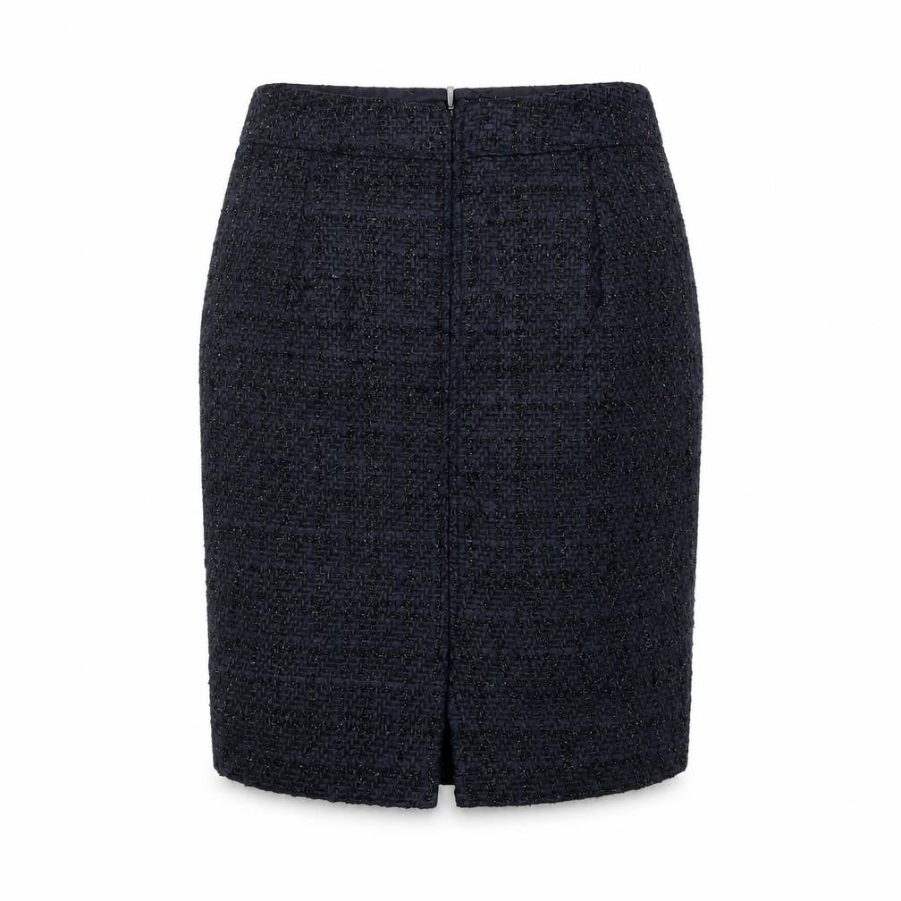 Marks and Spencer Women Blue Tweed Pencil Skirt Size 10