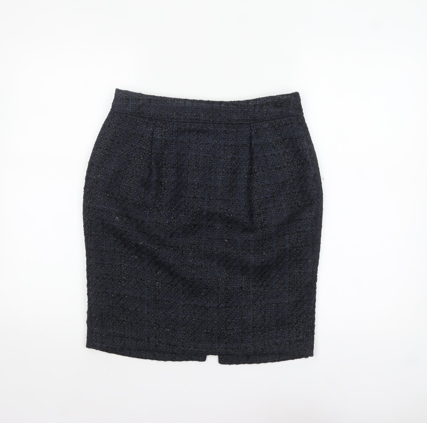 Marks and Spencer Women Blue Tweed Pencil Skirt Size 10