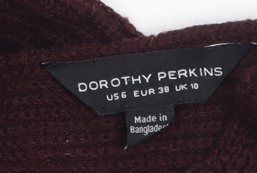 Dorothy Perkins Women's Brown V-Neck Long Sleeve Knit Jumper Size 10