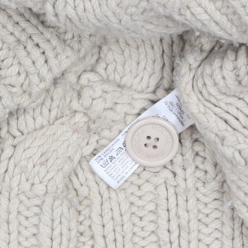 Rocha.John Rocha Men's Beige Cable Knit Wool Blend Pullover Jumper L