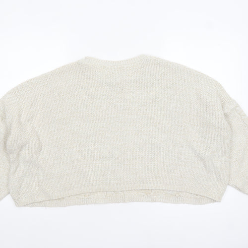 ASOS Women Ivory Cable-Knit Jumper UK 8 Acrylic Nylon Blend