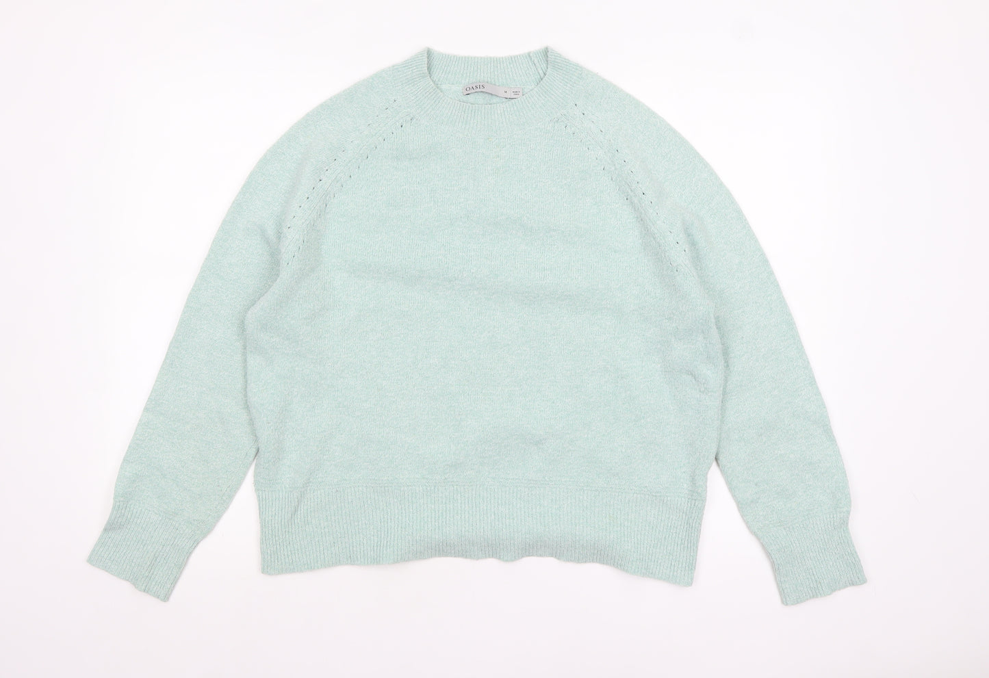 Oasis Women's Green Crew Neck Knit Pullover Jumper Size 12