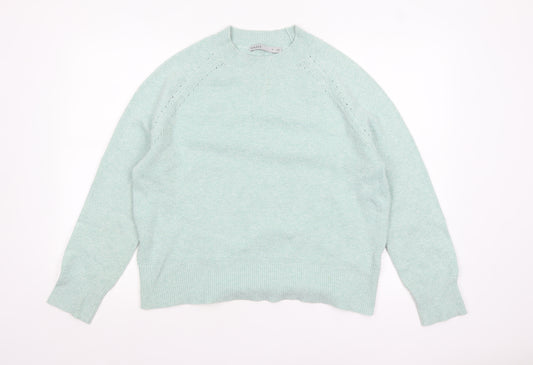 Oasis Women's Green Crew Neck Knit Pullover Jumper Size 12