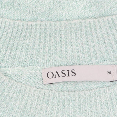 Oasis Women's Green Crew Neck Knit Pullover Jumper Size 12