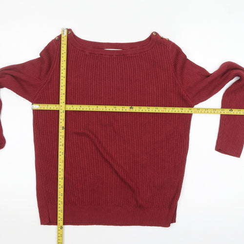 Marks and Spencer Per Una Red Boat Neck Knit Jumper Women’s Size 16