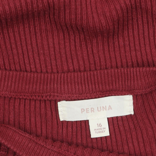 Marks and Spencer Per Una Red Boat Neck Knit Jumper Women’s Size 16