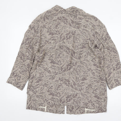 Intropia Women’s Beige Tweed Open Front Blazer Size 10