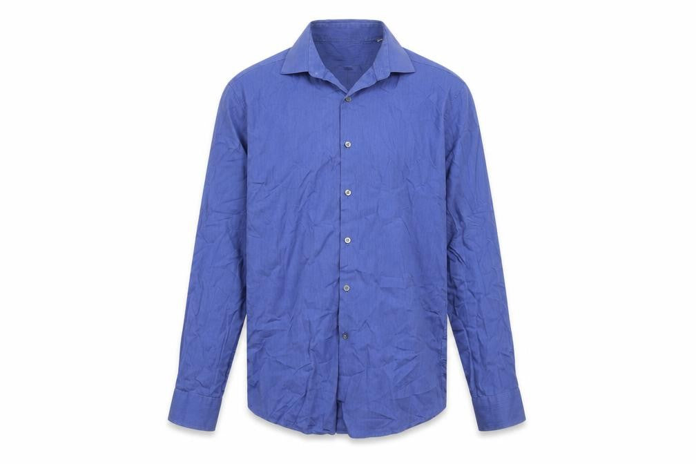 DKNY Men’s Blue Slim Fit Long Sleeve Button-Up Shirt Size 15